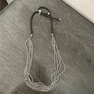 Fossil‎ Silver and Black Layered Necklace